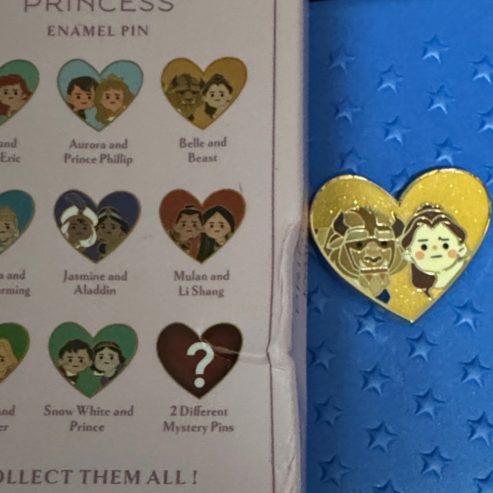 Disney Princess Heart Enamel Pin Set